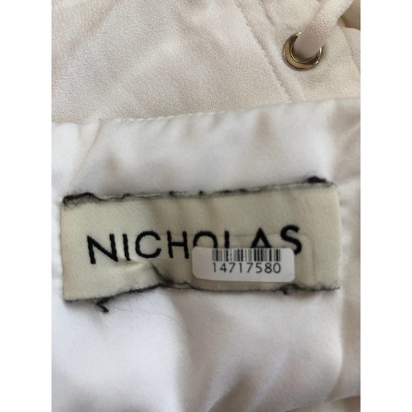 Nicholas Christina Side Tie Mini Dress White Sweetheart Neckline Sheath US 6 - Picture 9 of 13